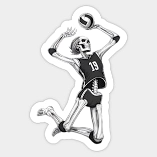 Volleyball Skeleton Player Cute Sport Player For Boys, Girls Sticker